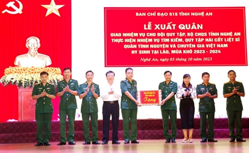 Nghệ An: Xuất quân thực hiện nhiệm vụ tìm kiếm hài cốt liệt sĩ mùa khô 2023 – 2024